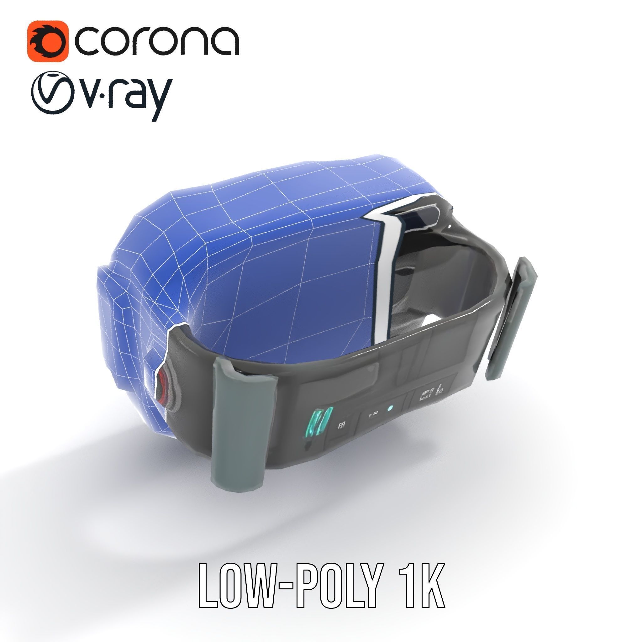 Futuristic Smartwatch Model Pack with Digital Display Low-poly 3D model_20