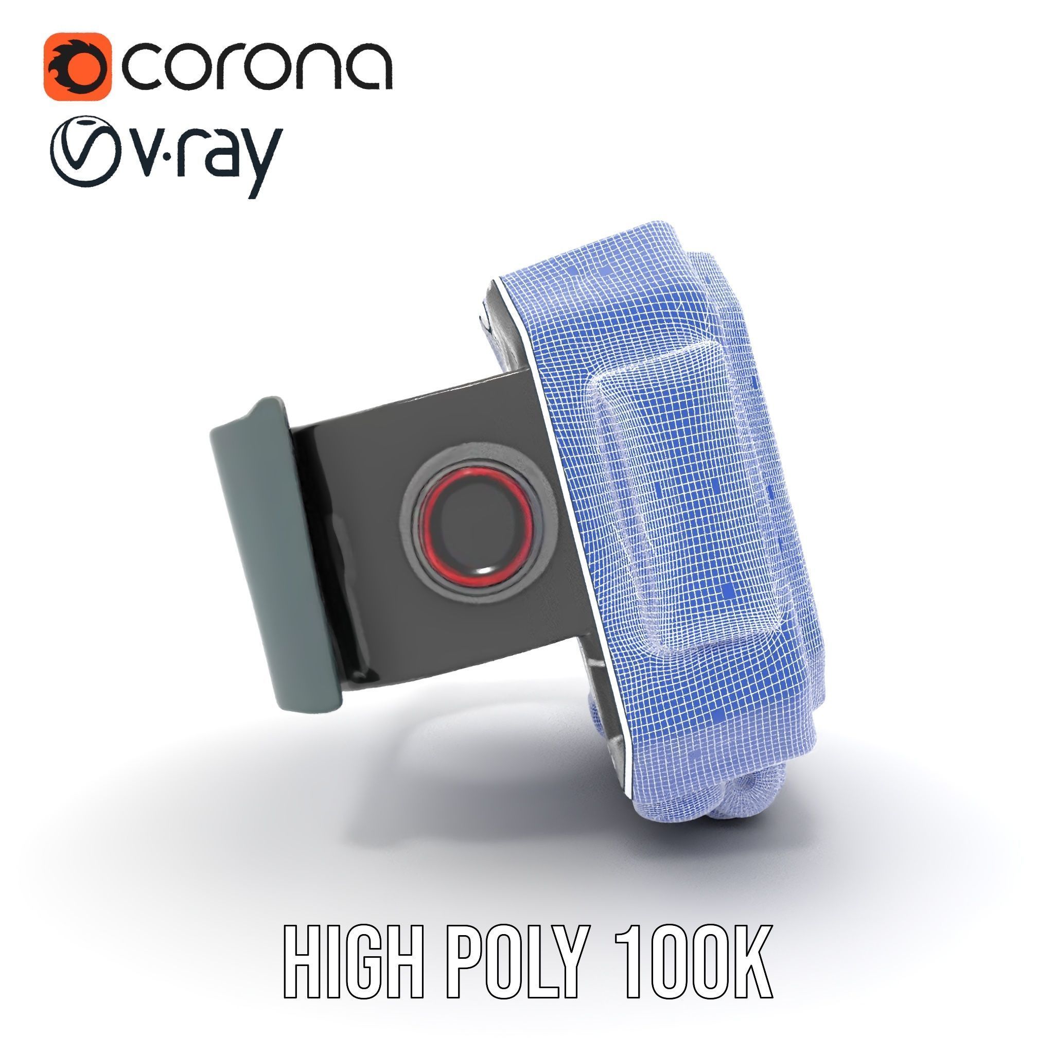 Futuristic Smartwatch Model Pack with Digital Display Low-poly 3D model_34