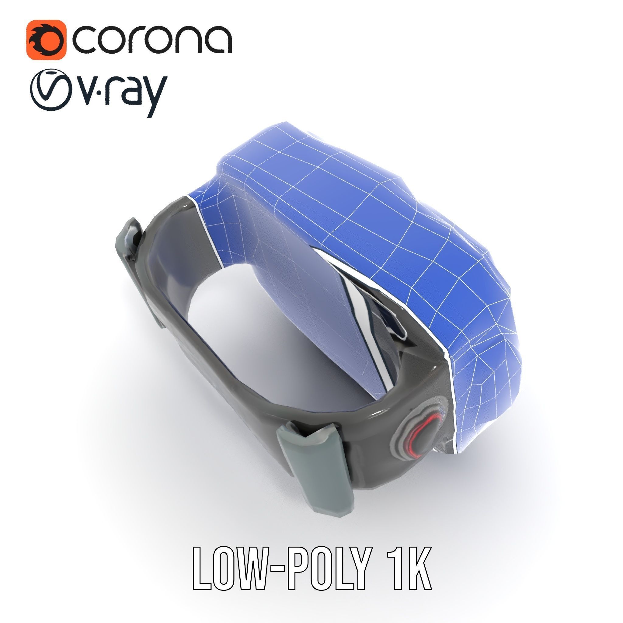Futuristic Smartwatch Model Pack with Digital Display Low-poly 3D model_26