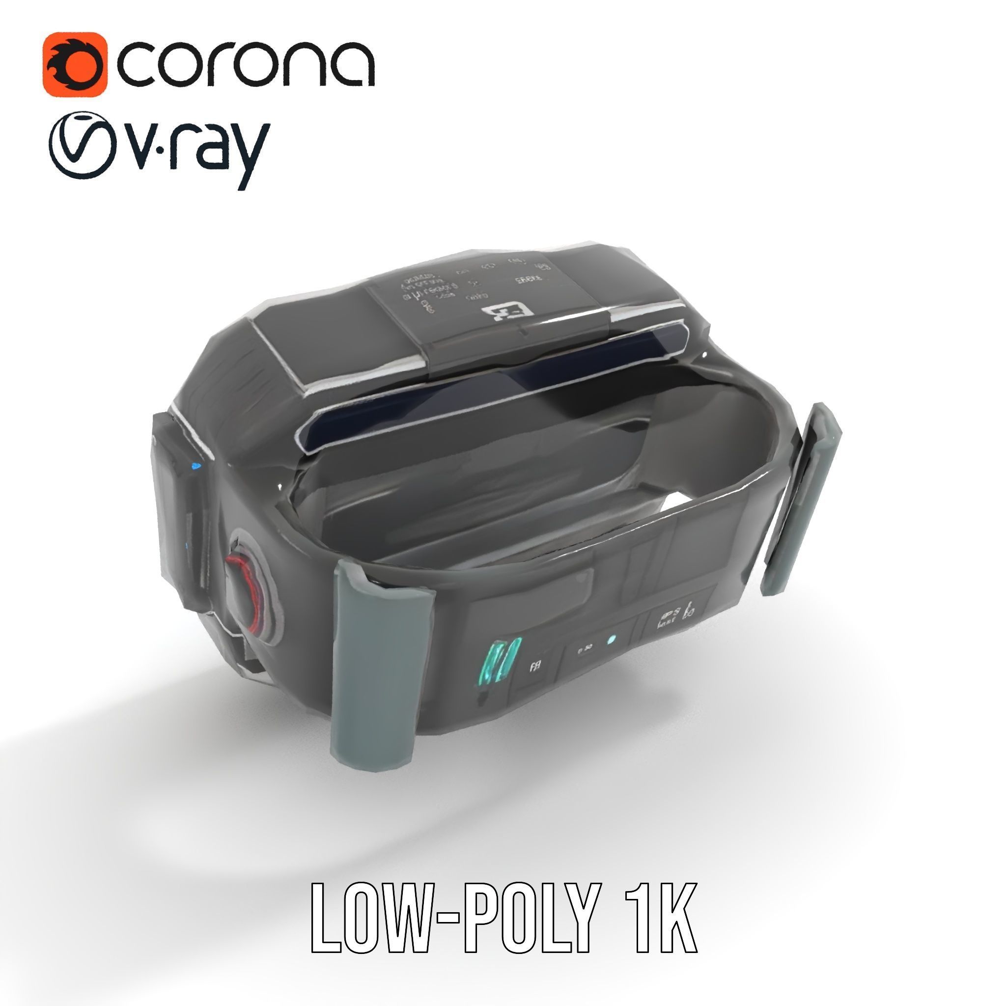 Futuristic Smartwatch Model Pack with Digital Display Low-poly 3D model_13