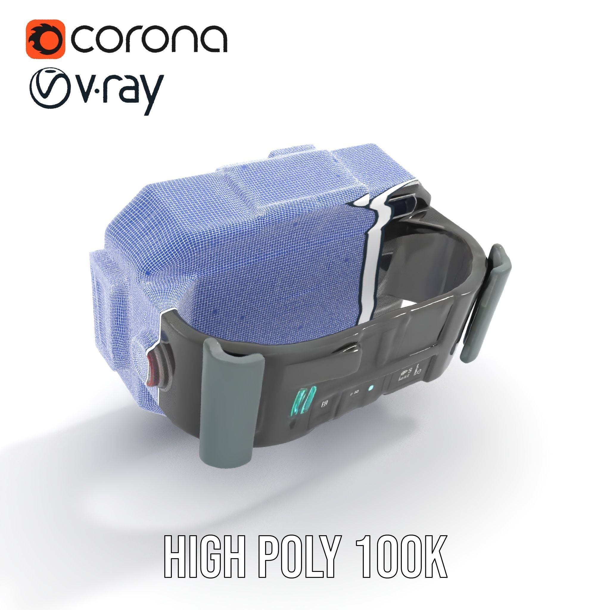 Futuristic Smartwatch Model Pack with Digital Display Low-poly 3D model_30