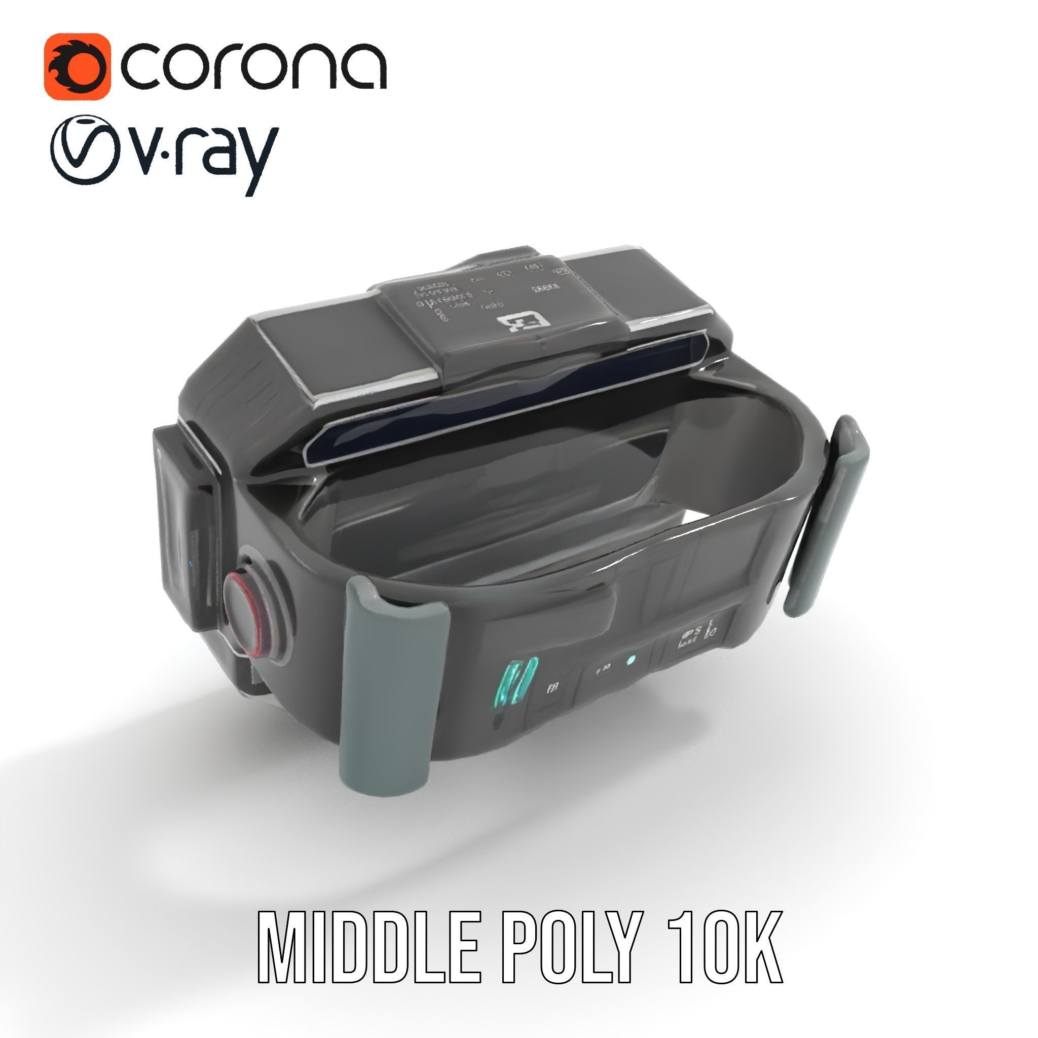 Futuristic Smartwatch Model Pack with Digital Display Low-poly 3D model_7