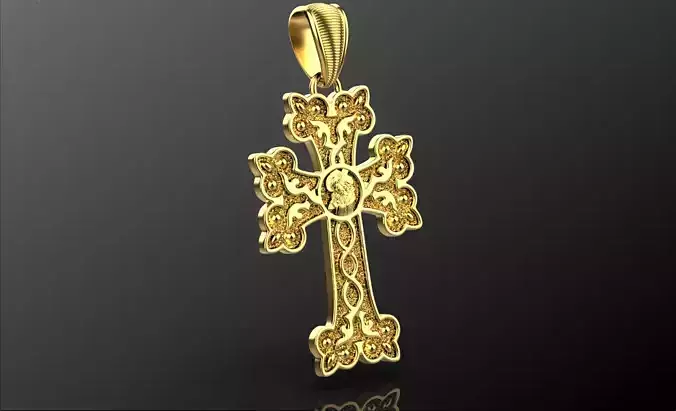 Armenian cross pendant necklace 07