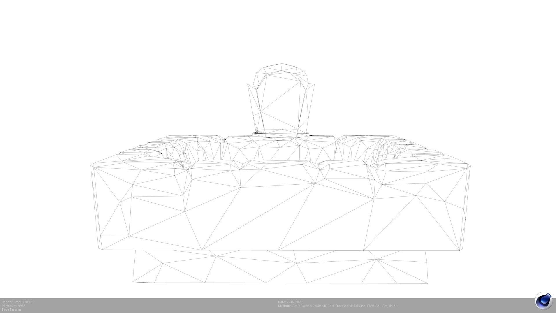 Stylized Tomb with Headstone 3D Model - AI Low-poly 3D model_3