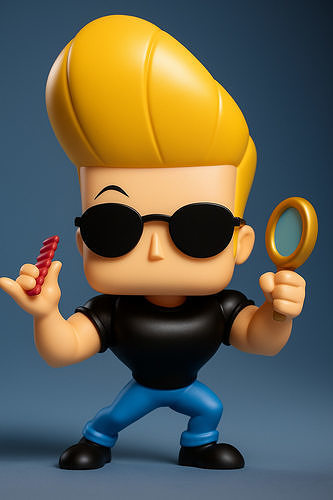 Johnny Bravo with Mirror and Comb 3D print model