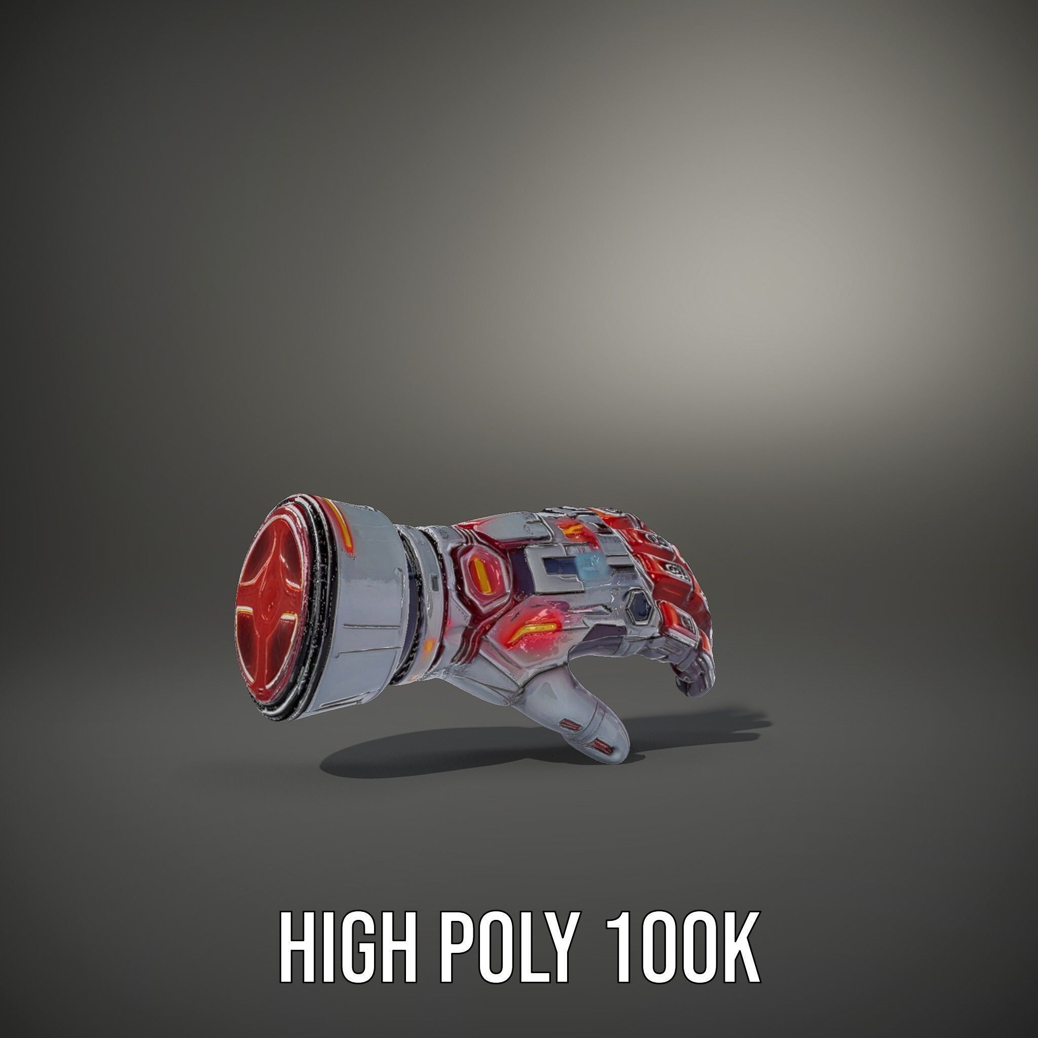 Futuristic Robotic Arm with LED Highlights Model Pack Low-poly 3D model_10