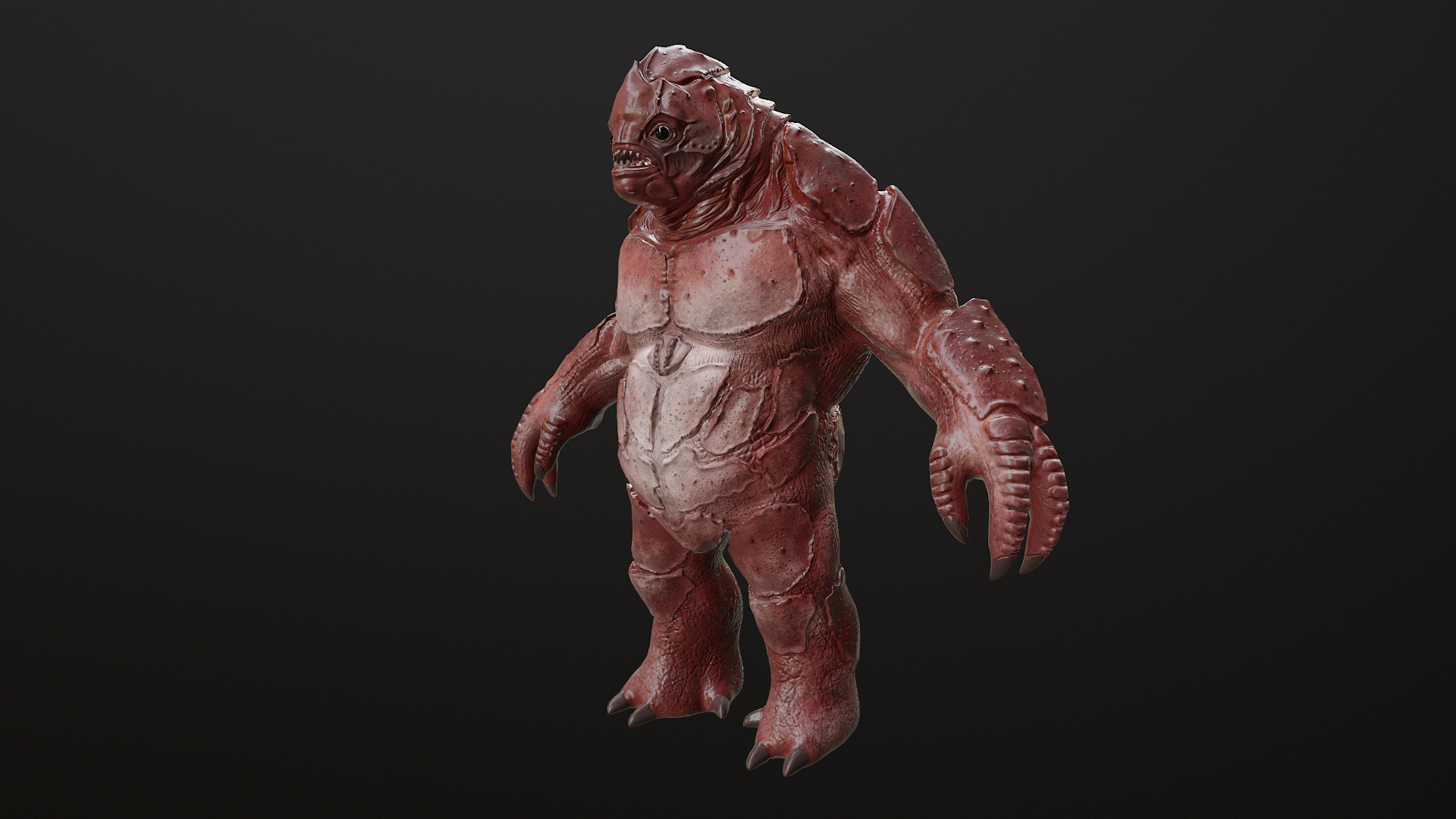 Water Creature Low-poly 3D model_3