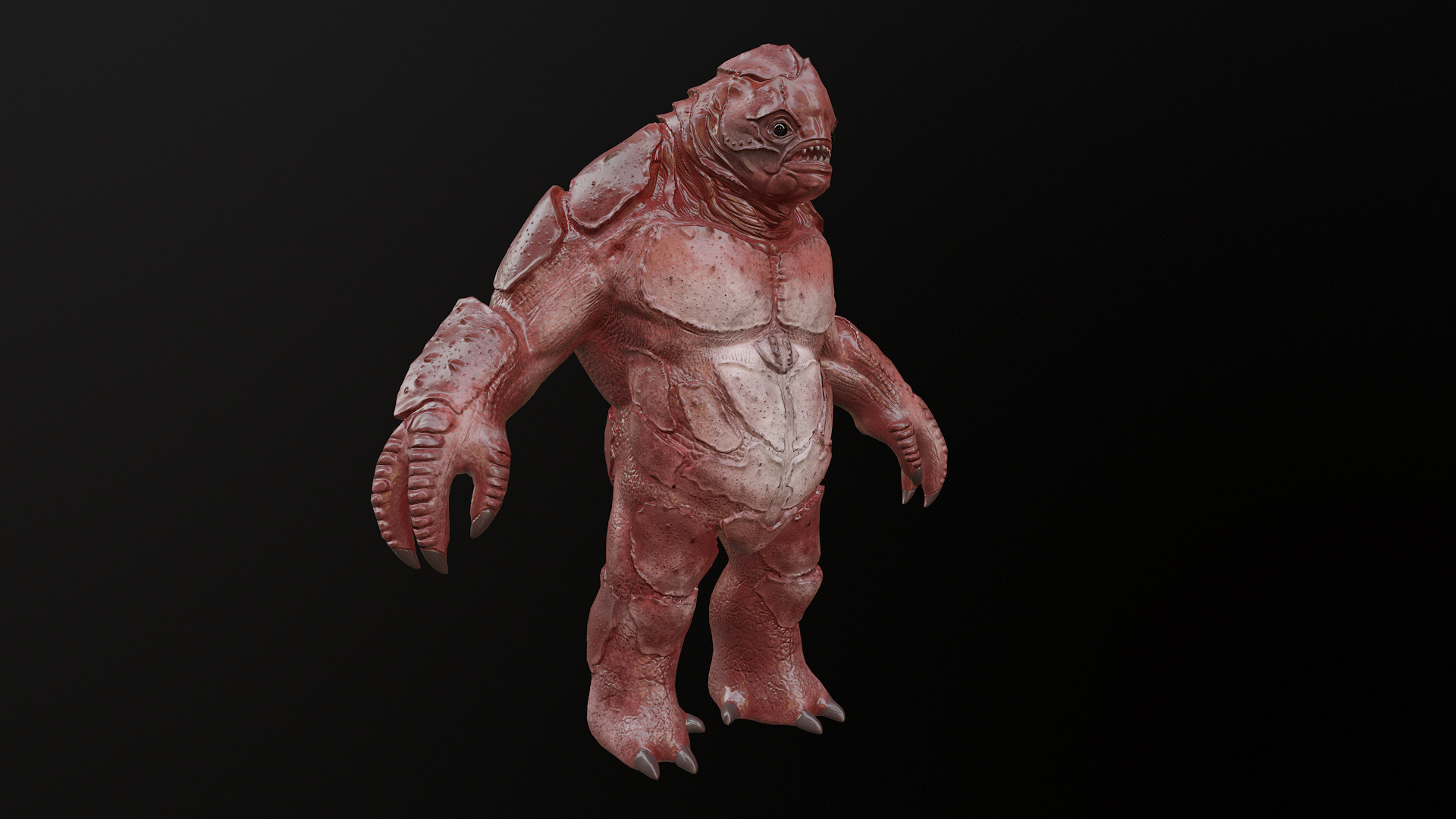 Water Creature Low-poly 3D model_5