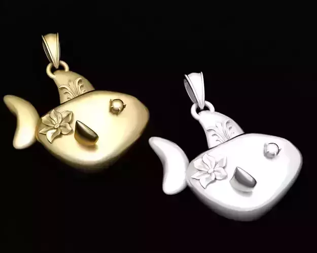  Fish Gold Pendant 3D Printable Model 3D print model