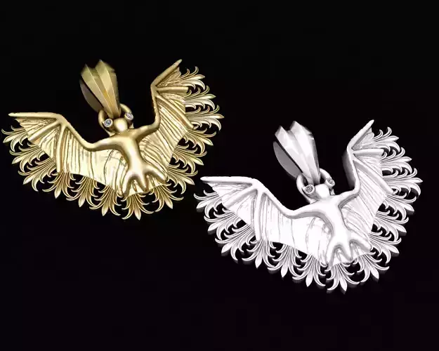 3D GOLD BIRD PENDANT 