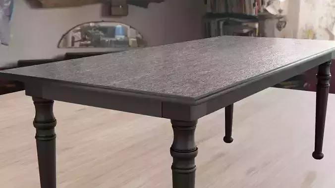 Realistic Black Wooden Table  Interior Asset -Blender