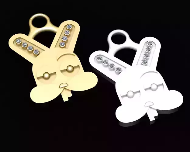 RABBIT FACES PENDANT 