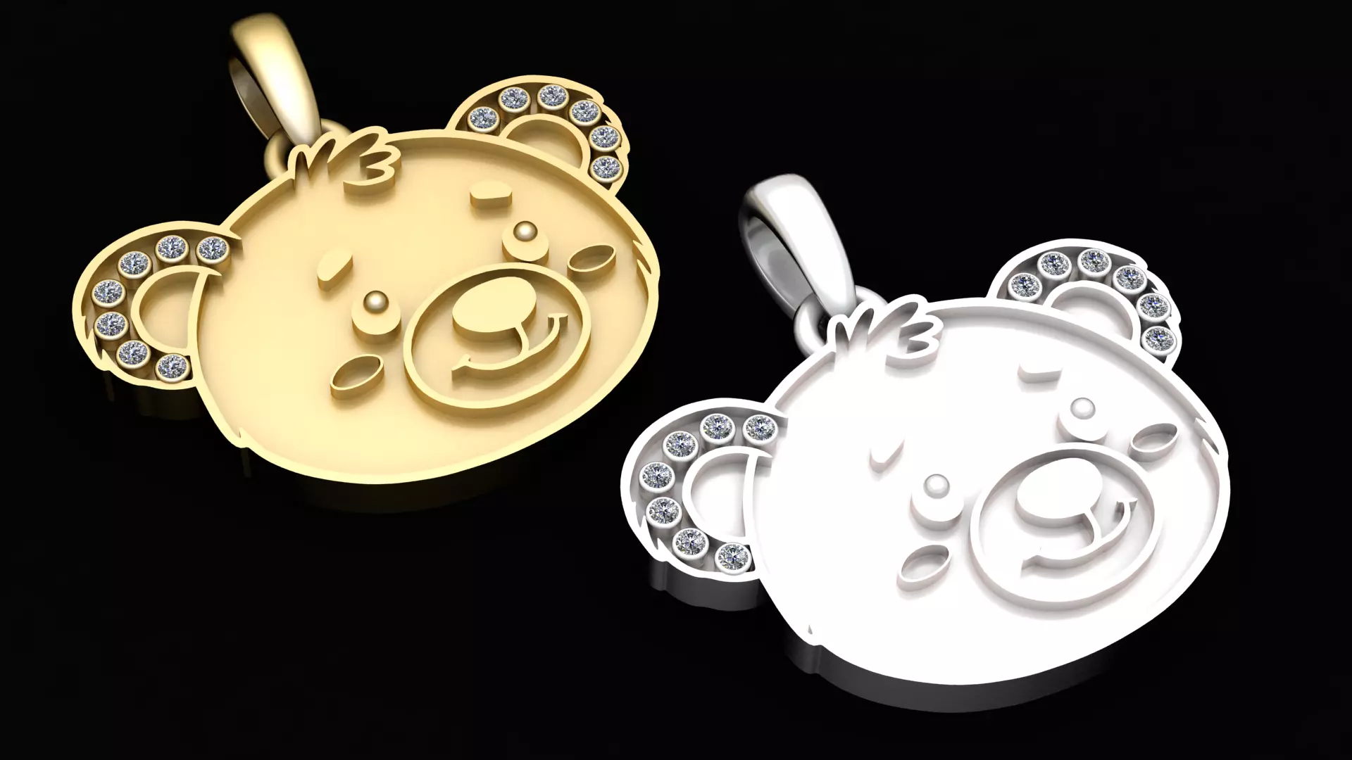 BEAR GOLD PENDANT 3D print model