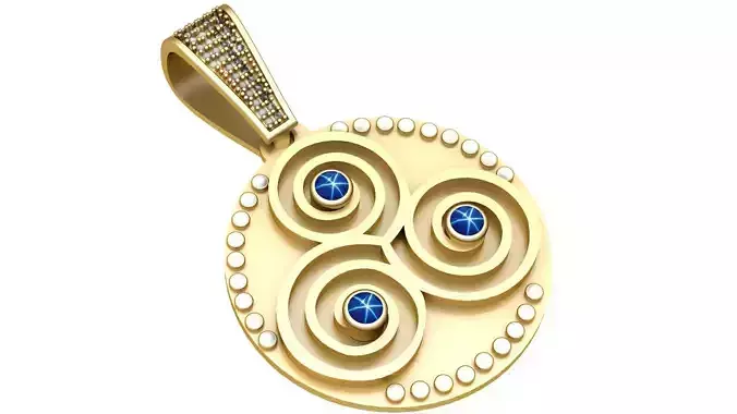 ROUND GOLD DIAMOUND PENDANT 