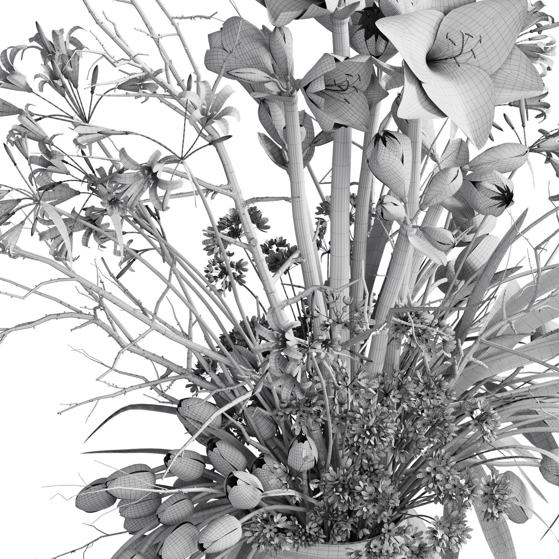 Flower In Vase 87 3D model_5