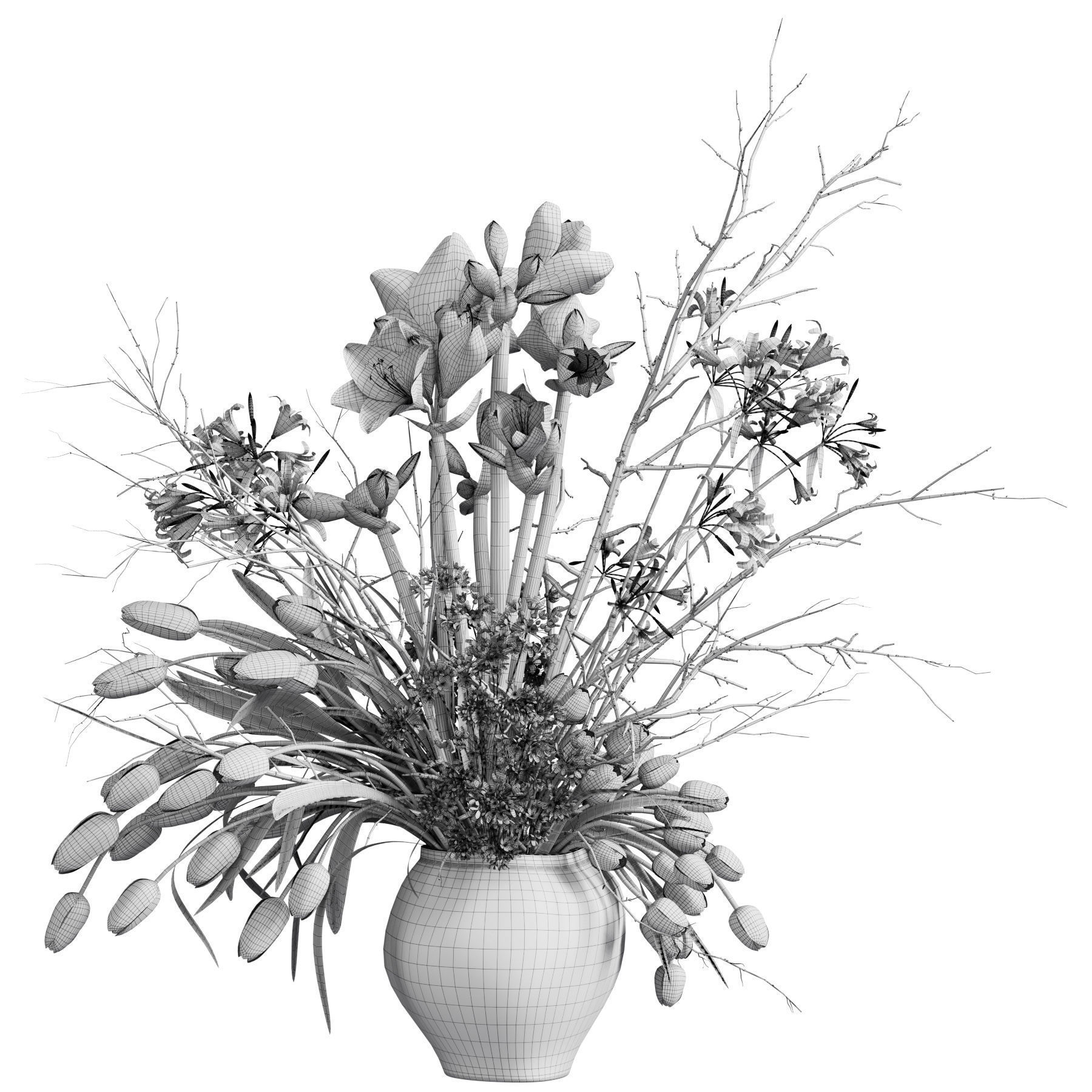Flower In Vase 87 3D model_6