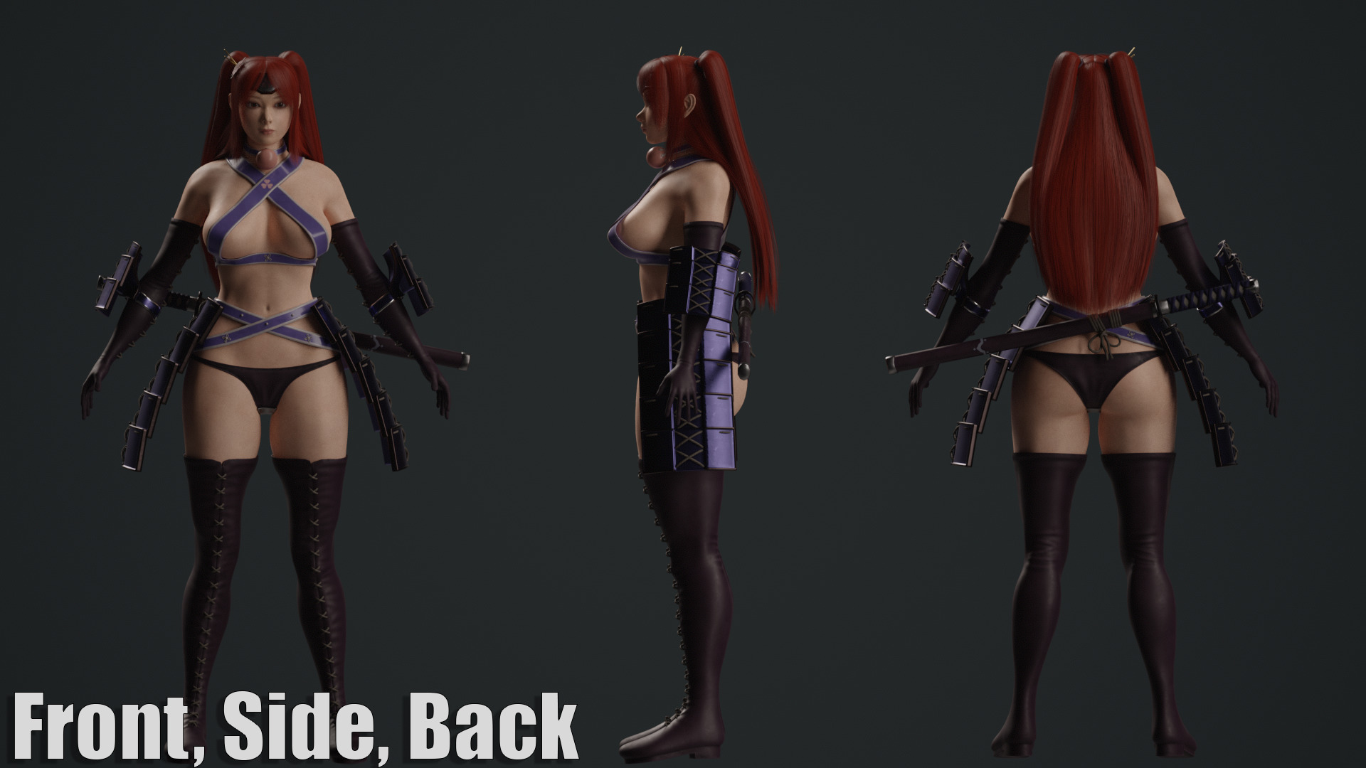 Female Warrior 3D model_3