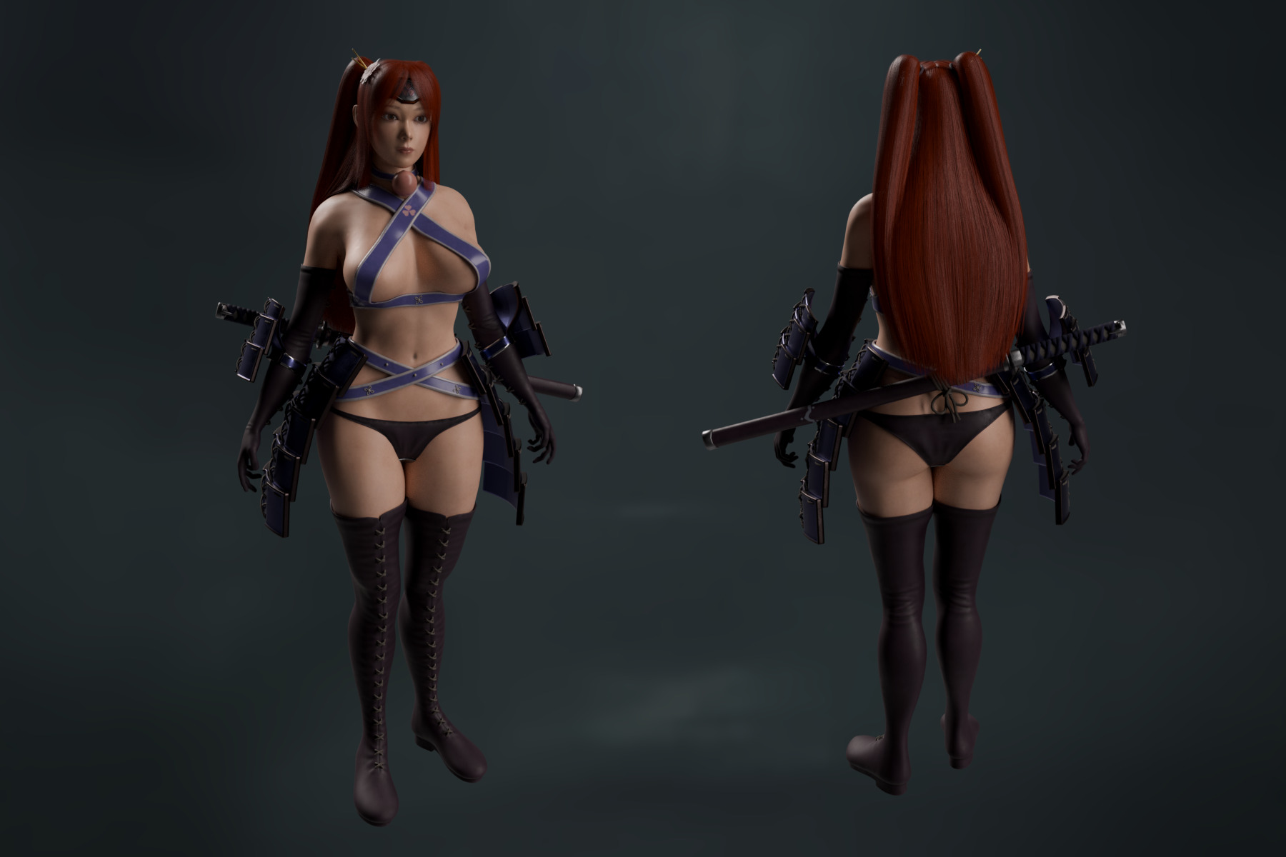 Female Warrior 3D model_6