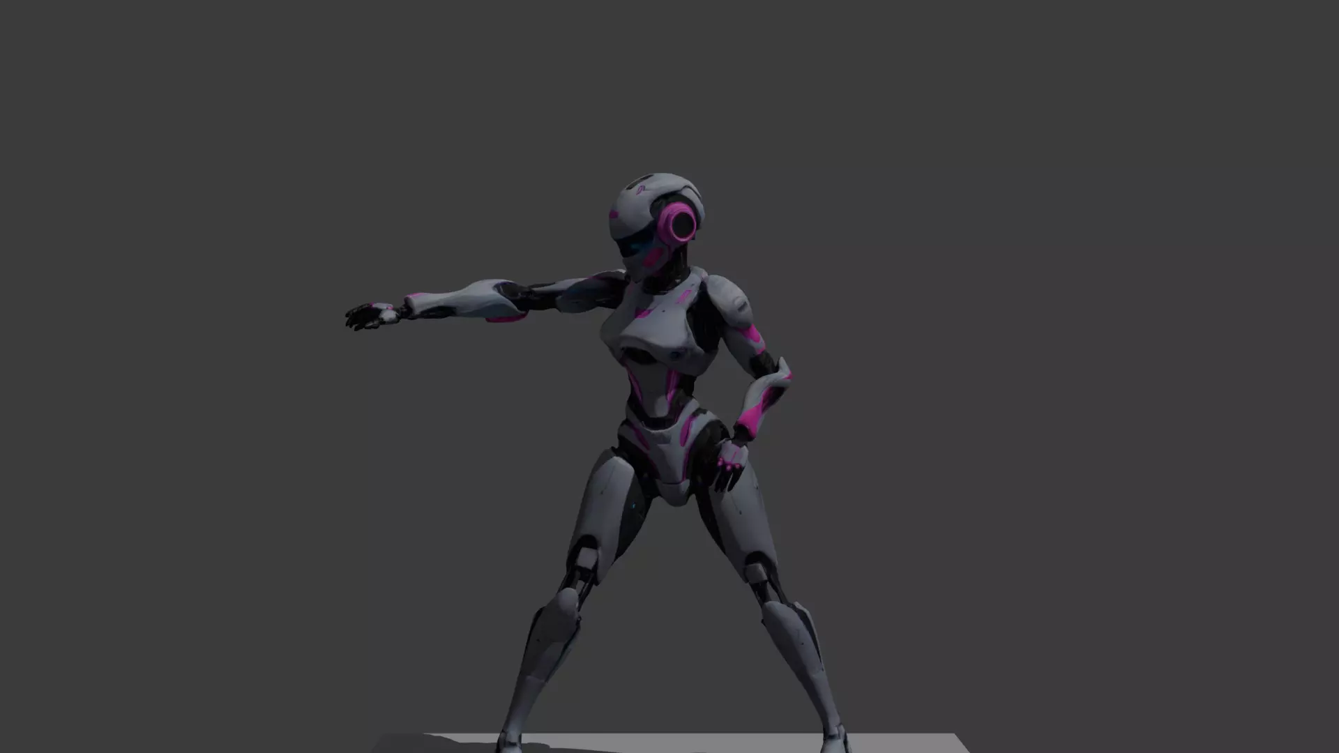 robot girl Free low-poly 3D model
