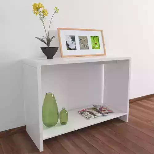 Console with flower and decoration