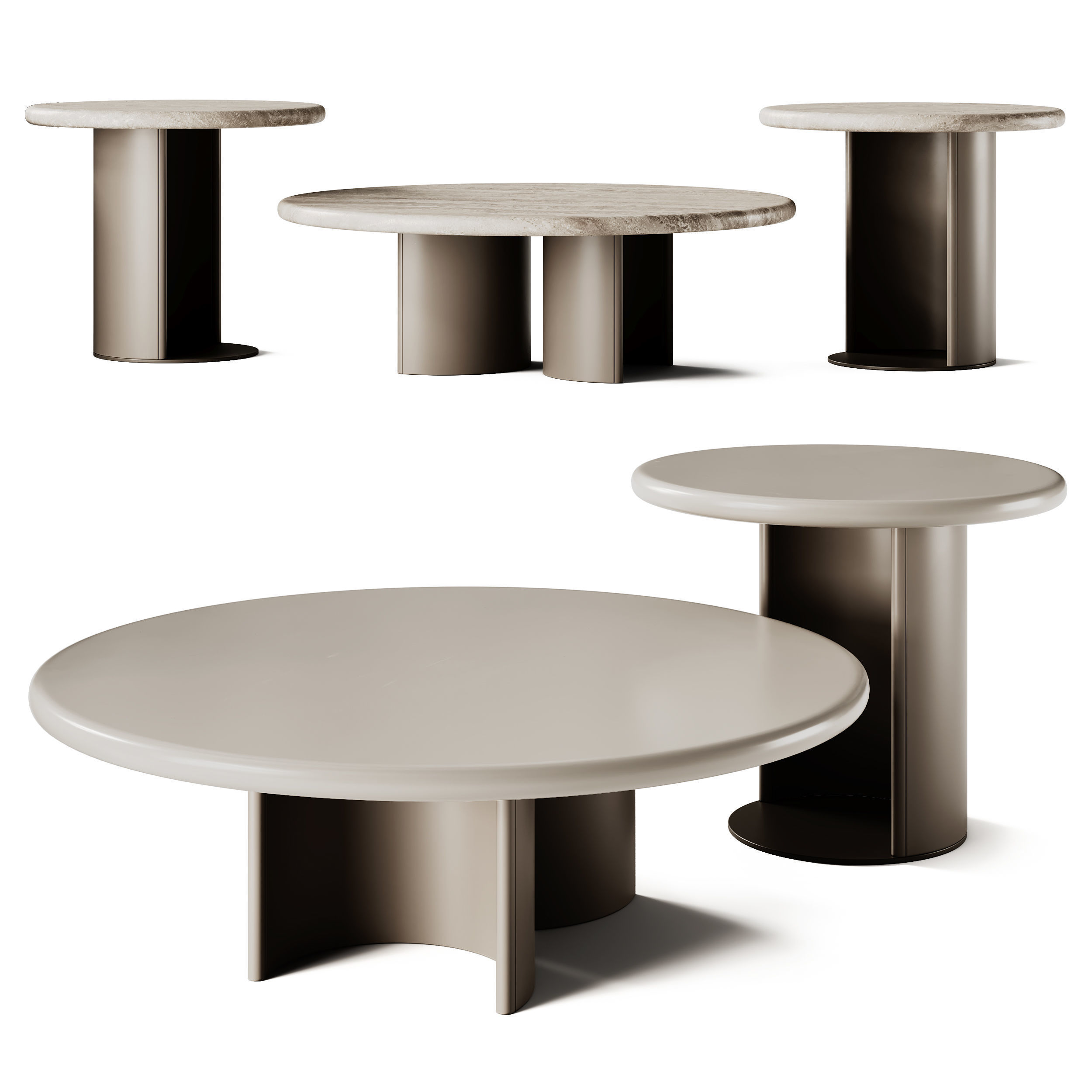 Turri Nook Round Coffee Tables 3D model_3