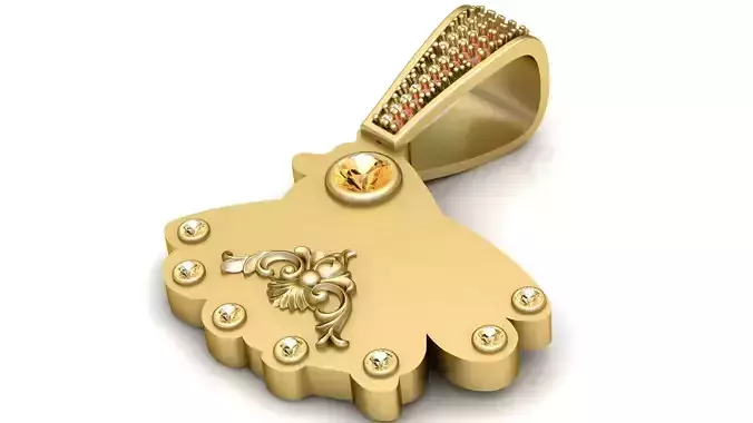 3D BIRD GOLD PENDANT 