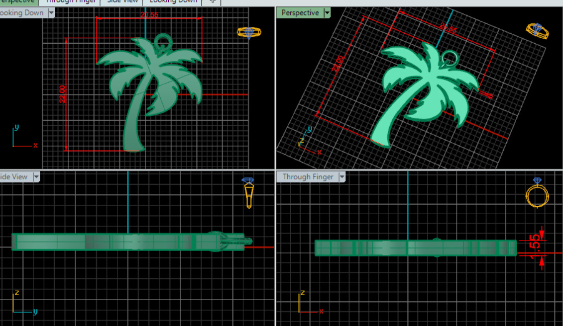 Palm Tree Pendant Free 3D print model_3