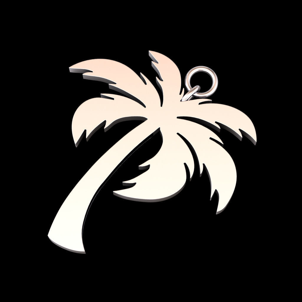 Palm Tree Pendant Free 3D print model_1