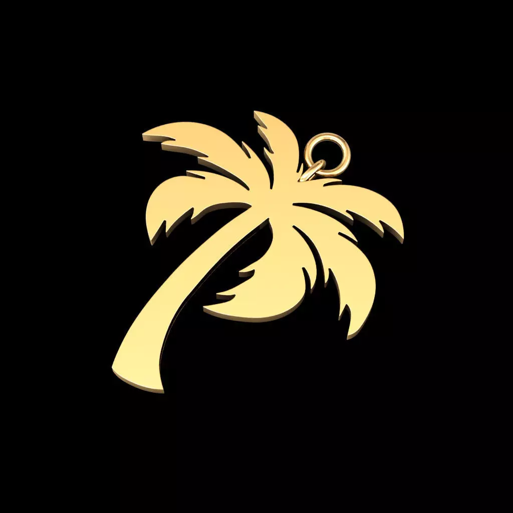 Palm Tree Pendant Free 3D print model_0