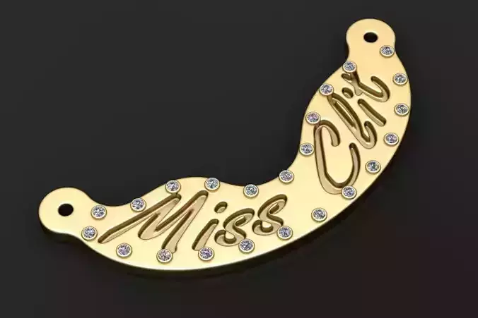 custom name pendant 3D printable model  3D print model