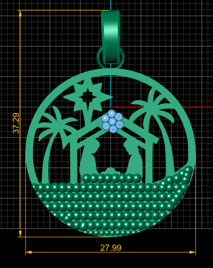 nativity scene pendant  3D printable model  3D print model_3