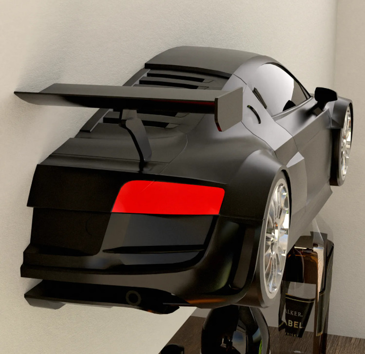 Audi R8 Le Mans Wall-mounted 3D print model_2
