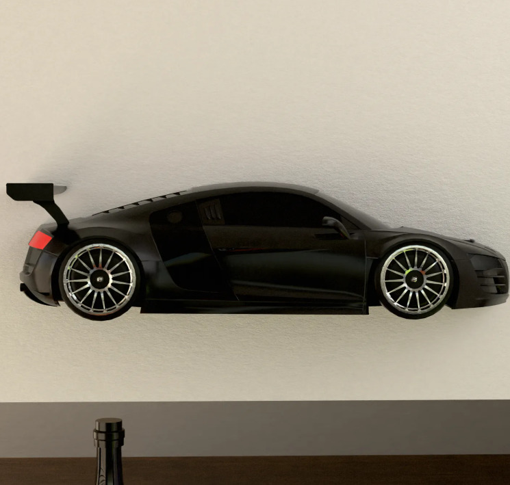 Audi R8 Le Mans Wall-mounted 3D print model_3