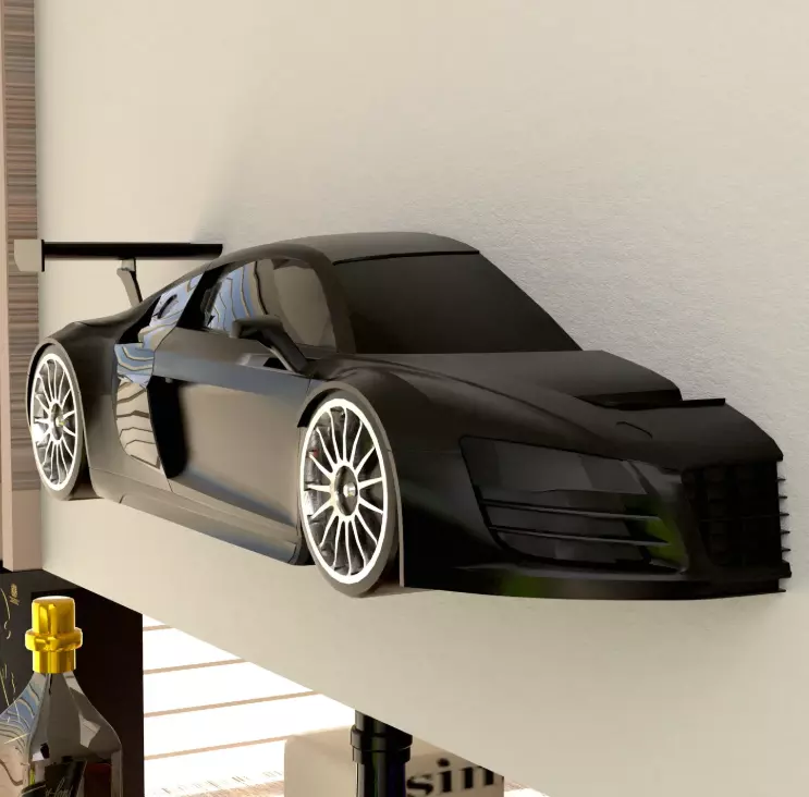 Audi R8 Le Mans Wall-mounted 3D print model_0