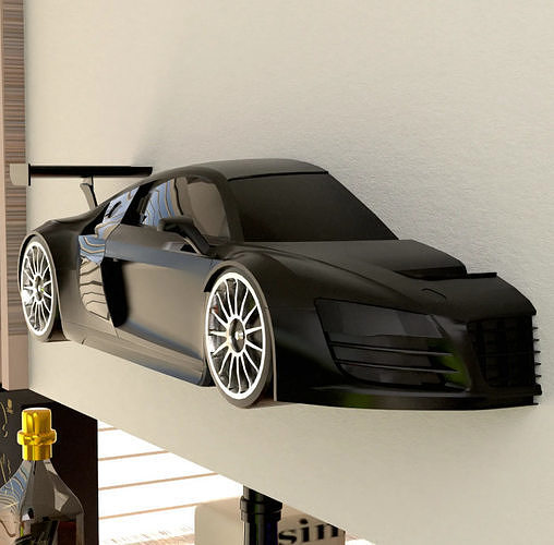 Audi R8 Le Mans Wall-mounted 3D print model