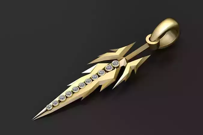 lightning pendant  3D printable model  3D print model
