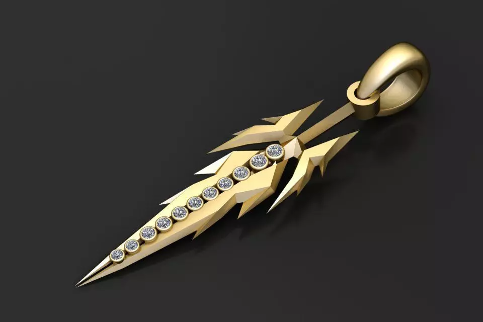 lightning pendant 3D printable model 3D print model