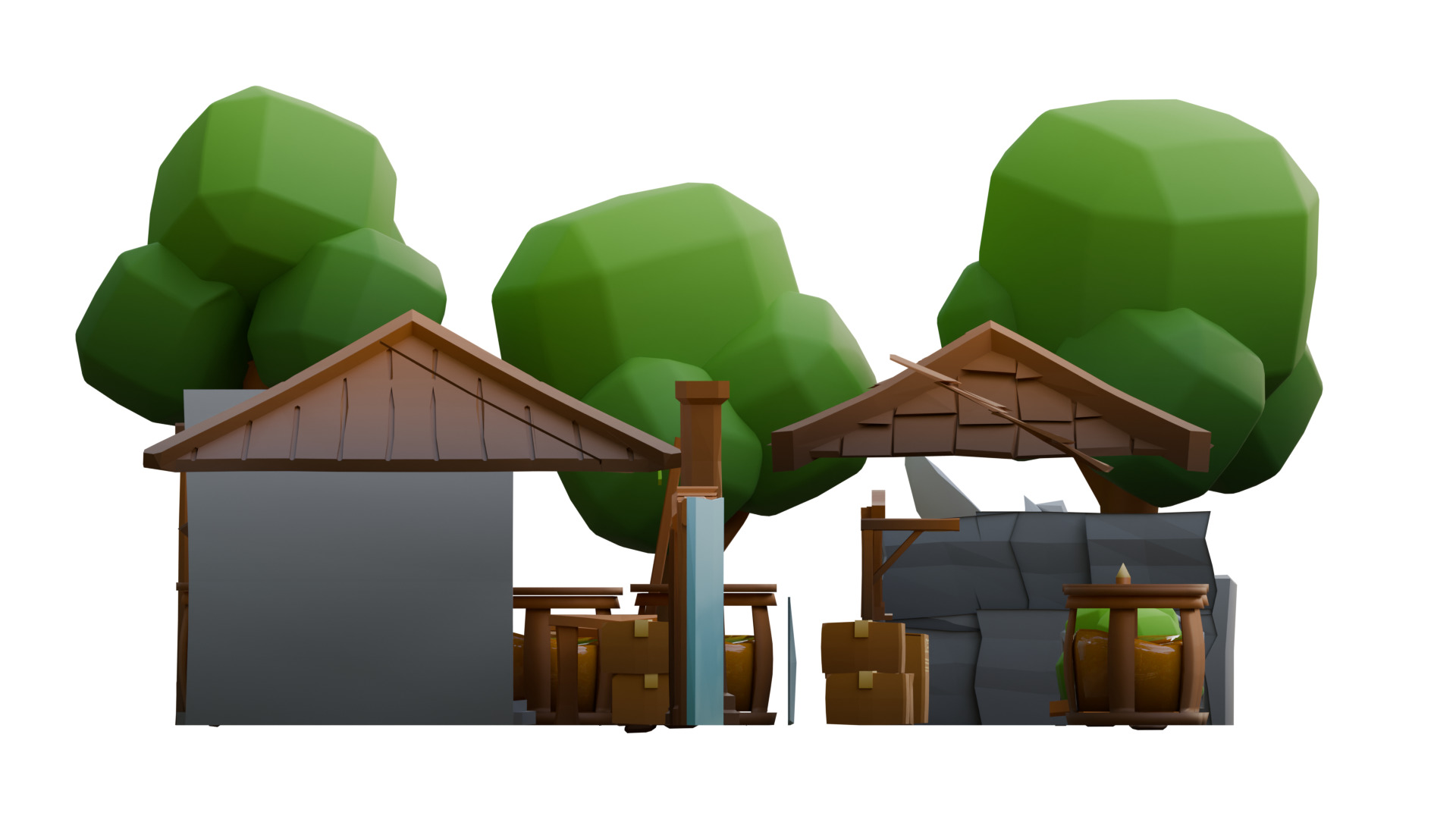 Village Asset Pack  Game Ready  Low Poly Low-poly 3D model_3