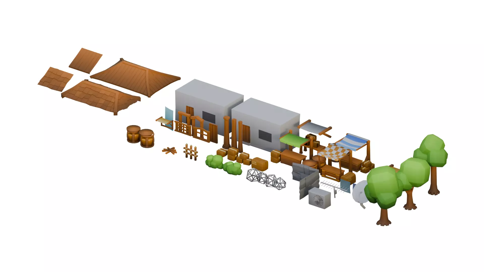 Village Asset Pack  Game Ready  Low Poly Low-poly 3D model_0