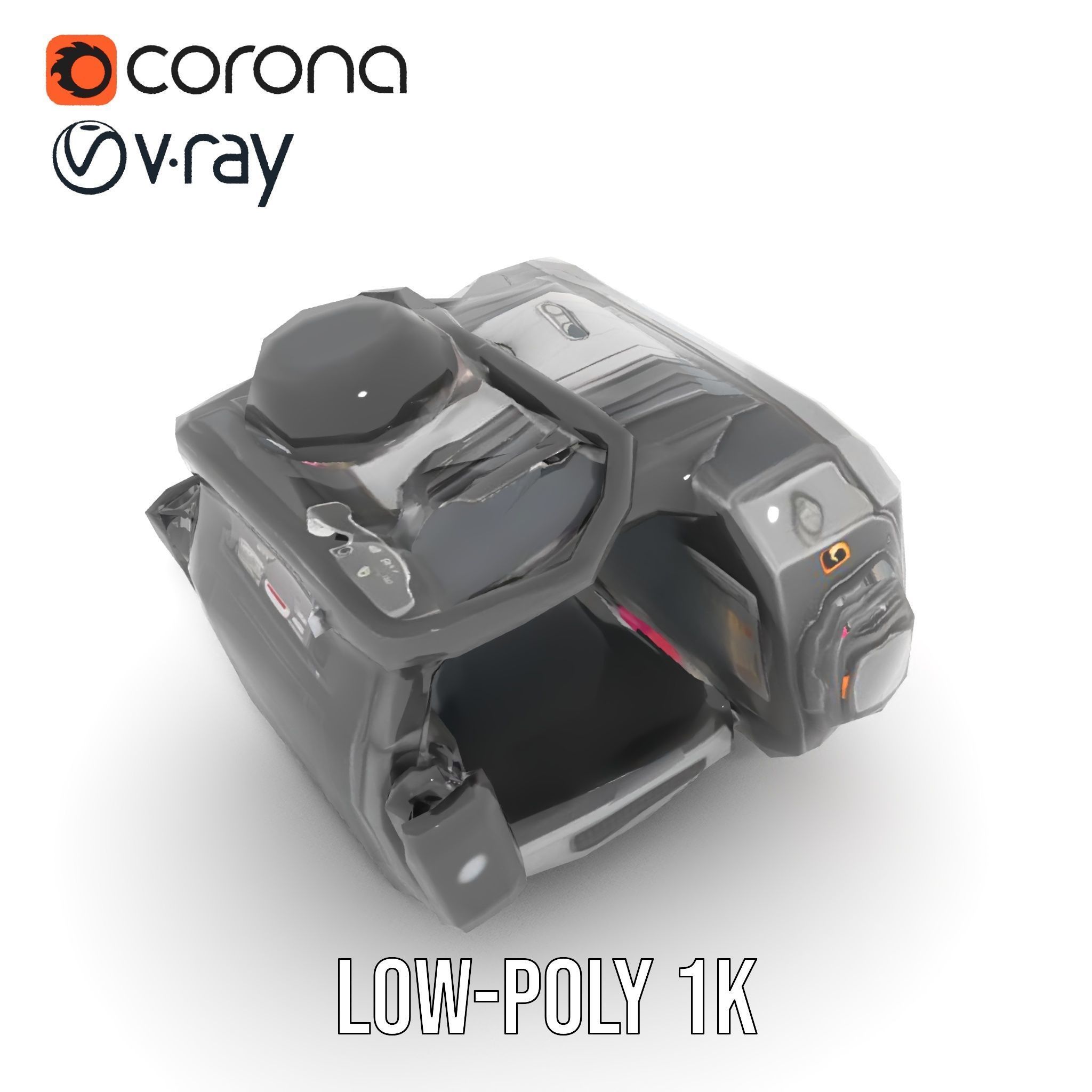 Futuristic Wrist Device model pack Low-poly 3D model_13