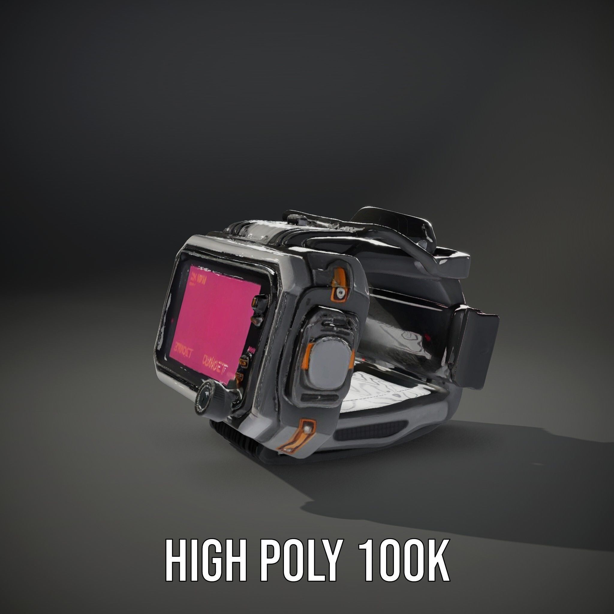 Futuristic Wrist Device model pack Low-poly 3D model_9