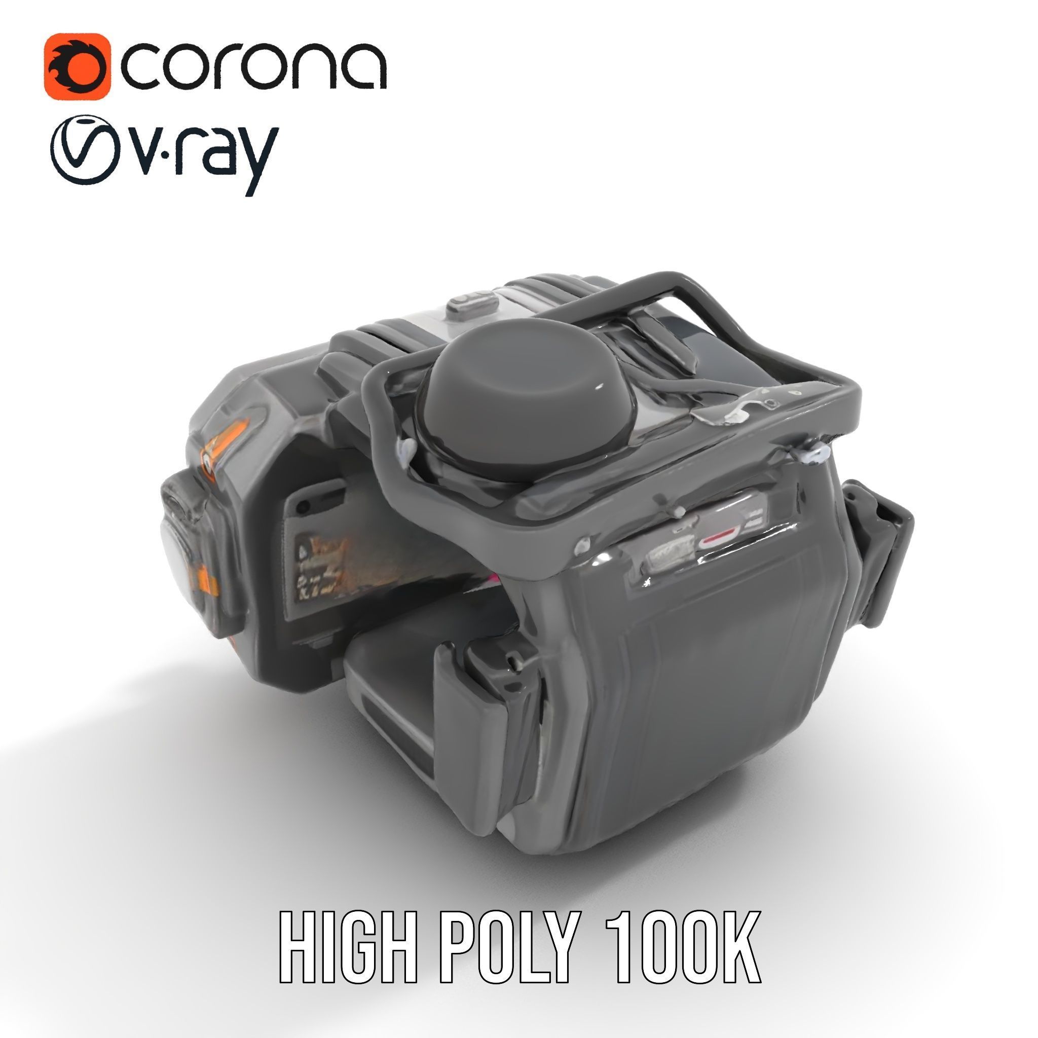 Futuristic Wrist Device model pack Low-poly 3D model_16