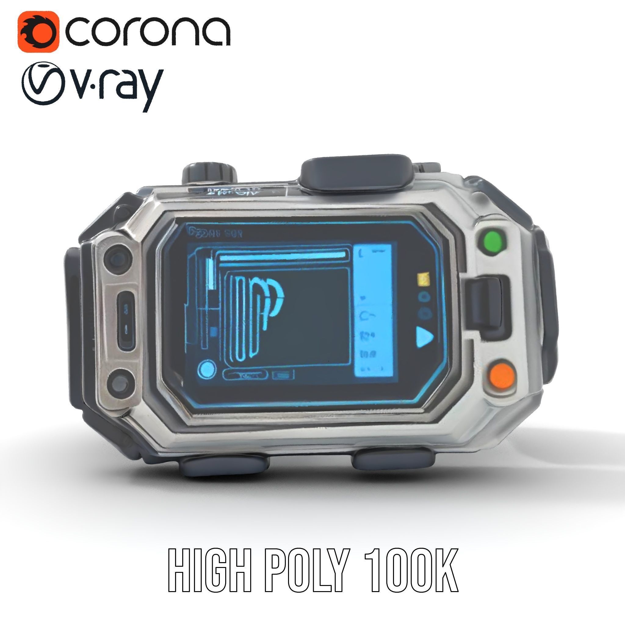 Futuristic Wearable Device Model Pack SciFi Concept Low-poly 3D model_18