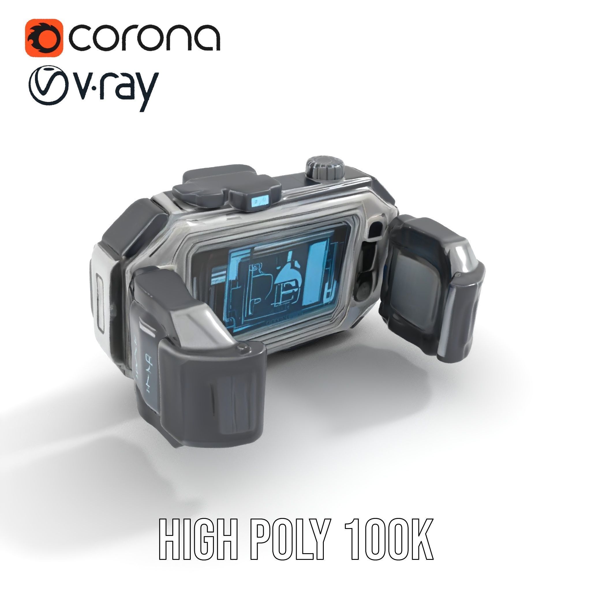 Futuristic Wearable Device Model Pack SciFi Concept Low-poly 3D model_27