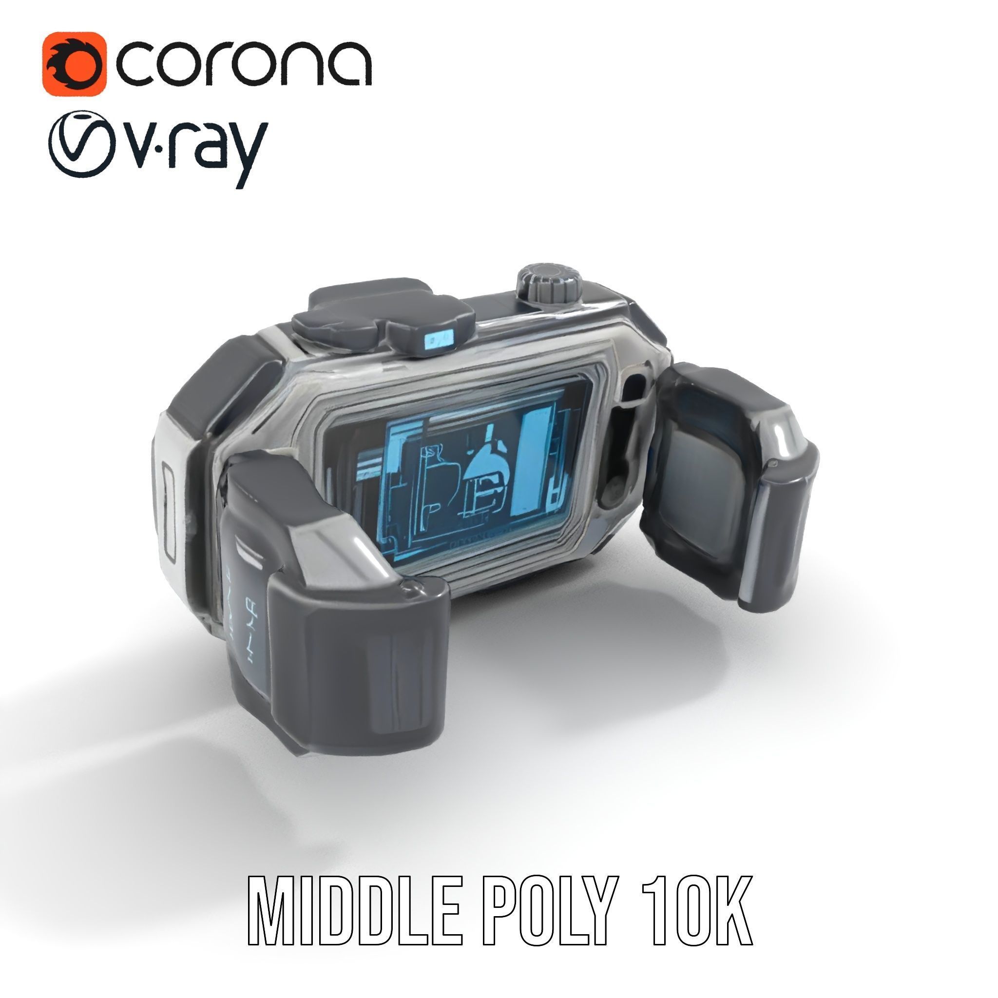 Futuristic Wearable Device Model Pack SciFi Concept Low-poly 3D model_6