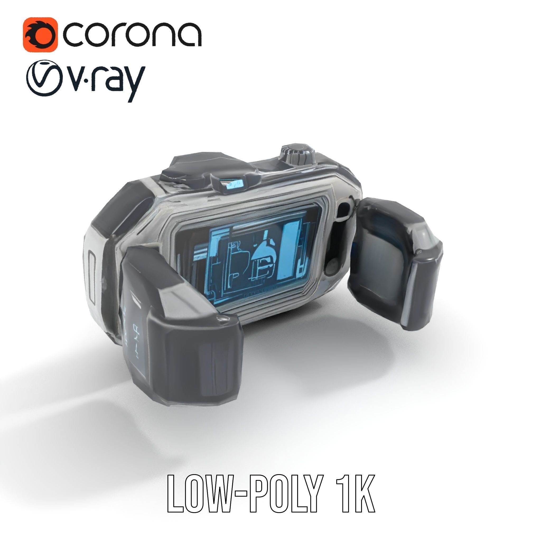 Futuristic Wearable Device Model Pack SciFi Concept Low-poly 3D model_29