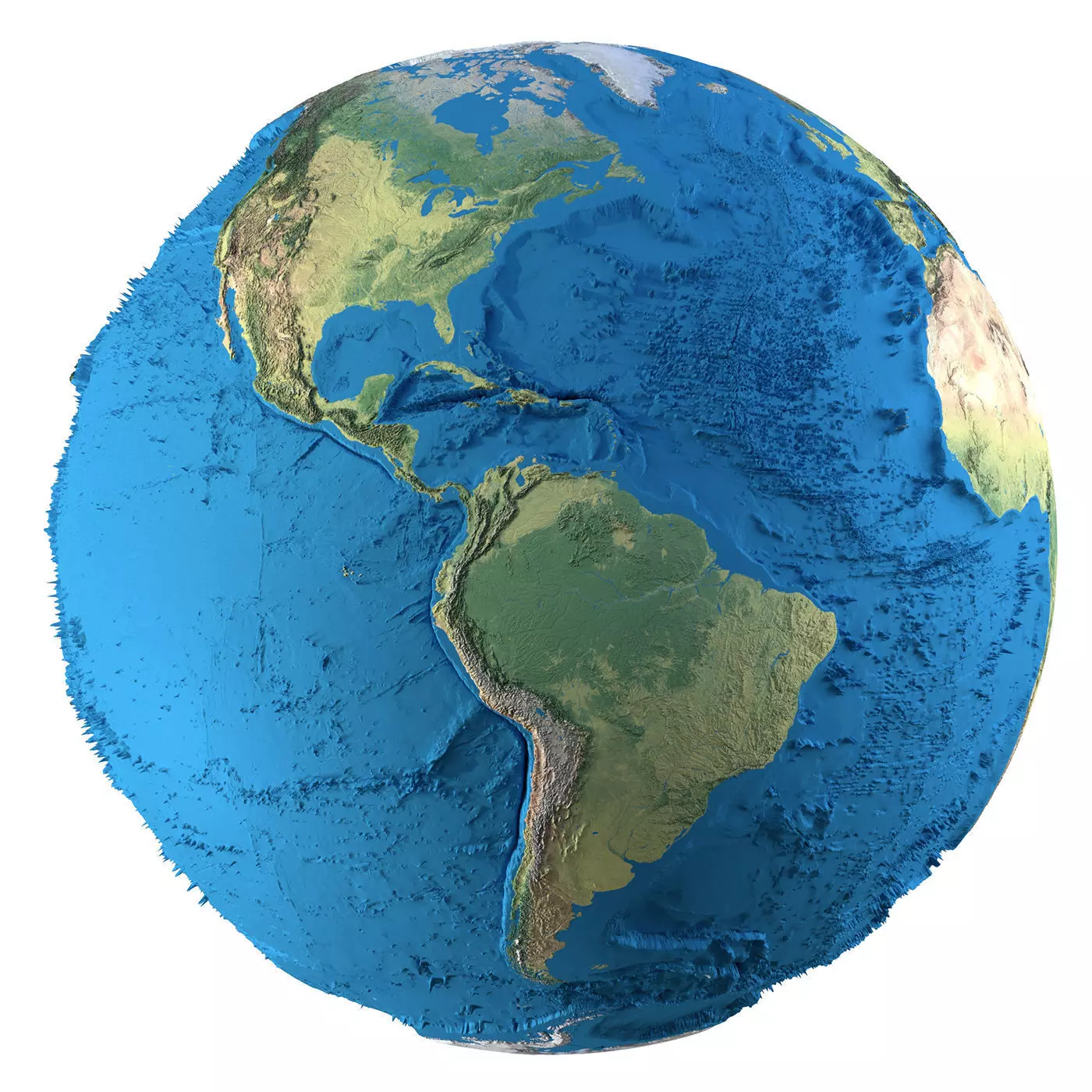 Earth Physical Map Globe  Low-poly 3D model_0