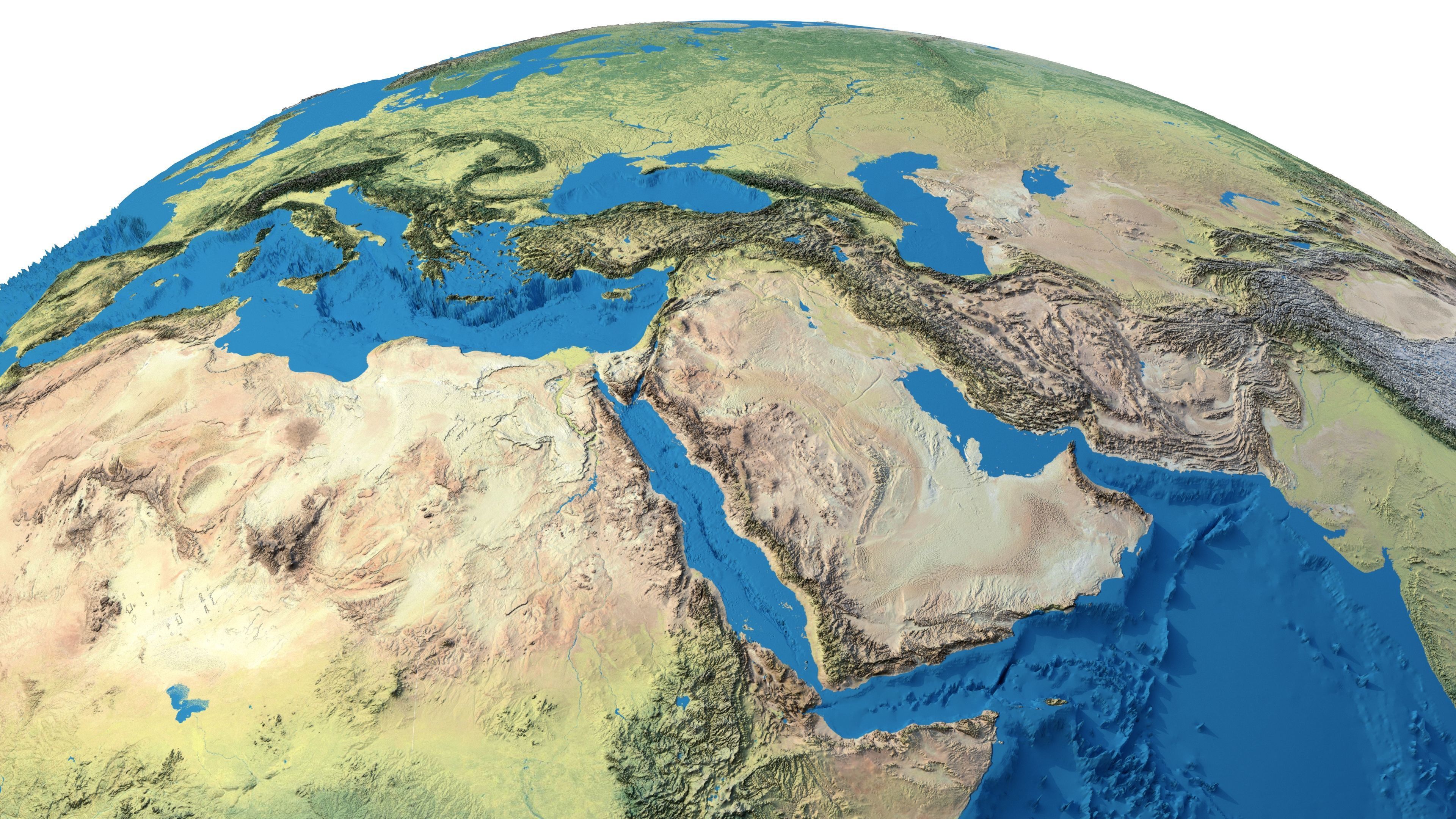 Earth Physical Map Globe  Low-poly 3D model_8