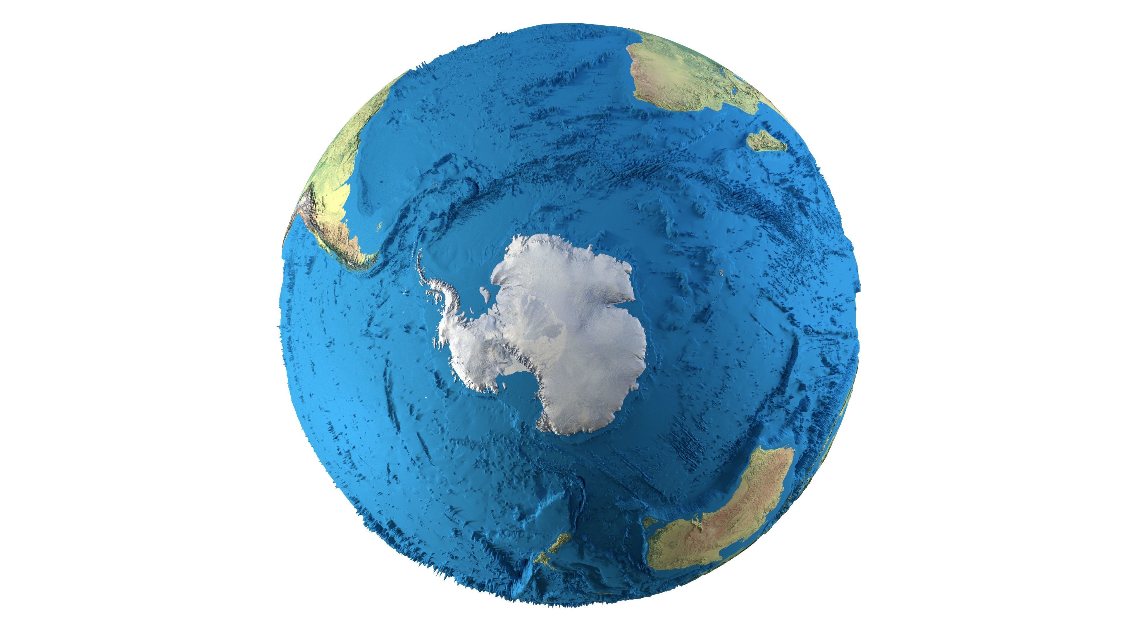Earth Physical Map Globe  Low-poly 3D model_4
