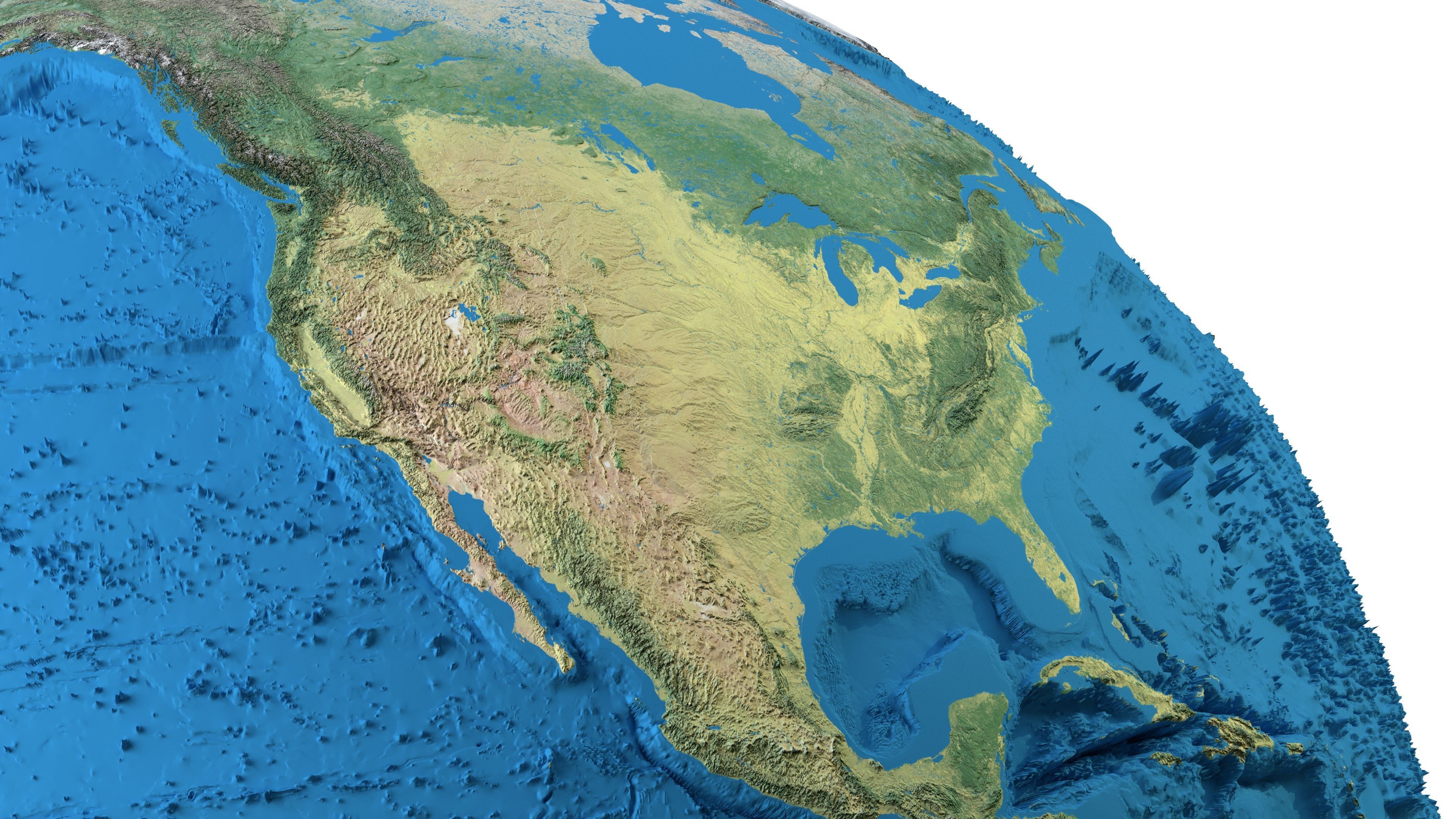 Earth Physical Map Globe  Low-poly 3D model_5